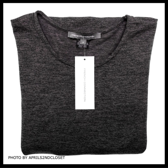 FRENCH CONNECTION COLD OFF THE SHOULDER 3/4 LONG SLEEVES KNIT MINI DRESS A2C - Picture 4 of 8